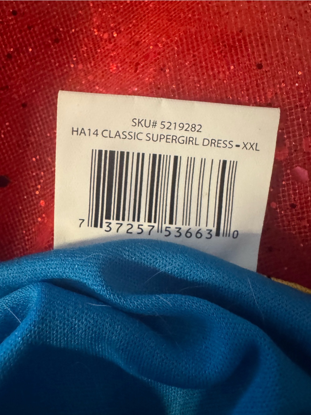 DC Comics Blue & Red Pet Superhero Costume Dress w/ Glitter Tulle Skirt XXL NEW - Picture 5 of 5